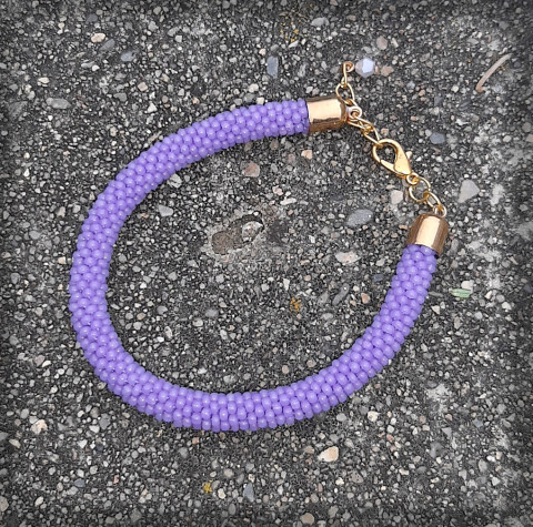 Pastelová duha - náramek - fialový šperk náramek doplněk sklo háčkovaná láska romantika dutinka hravý pastelové jednoduchost emoce 