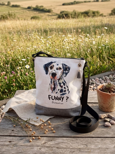 Crossbody - Dalmatin radost kabelky taška pes pejsek psík veselá dalmatin pejskař psí plemeno plemeno milovník psů psí miláček 