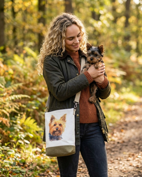 Crossbody - Jorkšírský teriér radost kabelky taška pes pejsek psík veselá jorkšír pejskař psí plemeno plemeno milovník psů psí miláček jorkšírský teriér 
