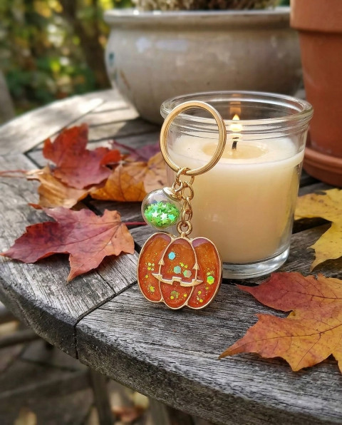 Strašidelná dýně no.1 přívěsek doplněk podzim dýně dušičky strašidlo halloween strašák na tašku na batoh strašení 