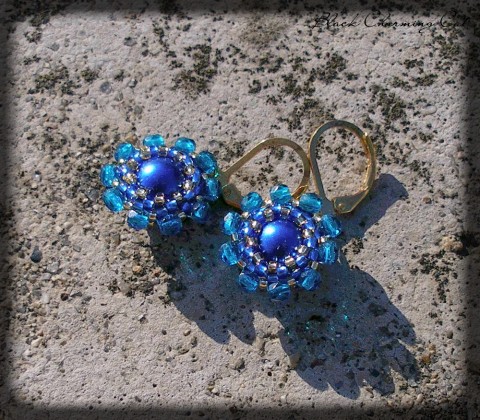 náušničky Fiore - modré šperk doplněk náušnice květina barevné něžné 
