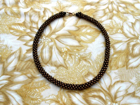 Náhrdelník černá a barva zlatá 1/16 náhrdelník černá spirála šitý toho nymo rocail korfida 