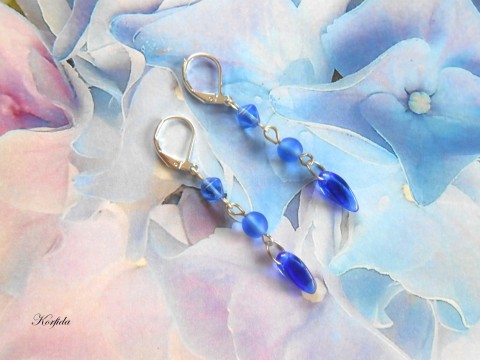 Náušnice modřenky korálky náušnice modrá bižuterie bižuterní kov korfida 