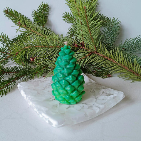 Borovicová šiška - svíčka domov zvíře dekorace dárek zelená vánoce svíčka vosk pozornost šiška 