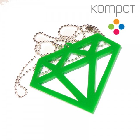 DIAMANT na krk :: zelený plast diamant plastové plexi kompot plexisklo emo plexiglass diamanty scene scenecore scene core 