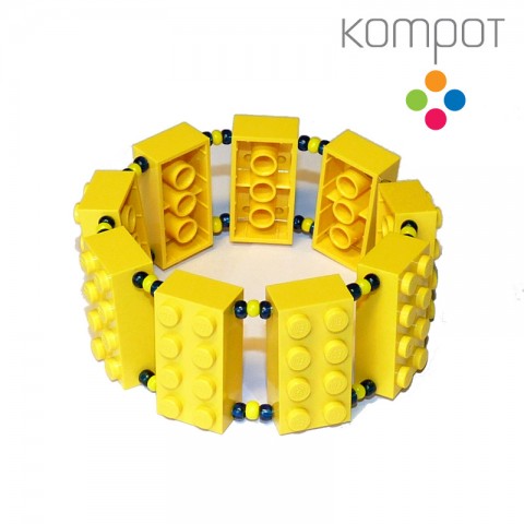 LEGO náramek 4 :: žlutý náramek design cool kostka designový kompot stavebnice vtipný lego lega 