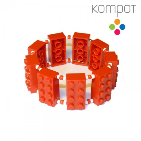 LEGO náramek 4 :: červený náramek design cool kostka designový kompot stavebnice vtipný lego lega 