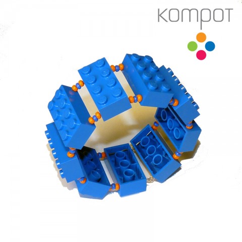 LEGO náramek 4 :: modrý náramek design cool kostka designový kompot stavebnice vtipný lego lega 