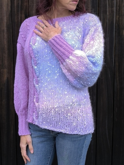 Fialova jemnost... merino pletene fialovy svetre 