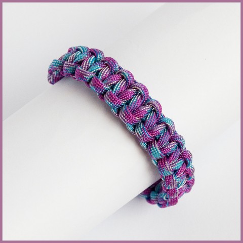 Fialovo tyrkyxový - paracord macramé náramek paracord 