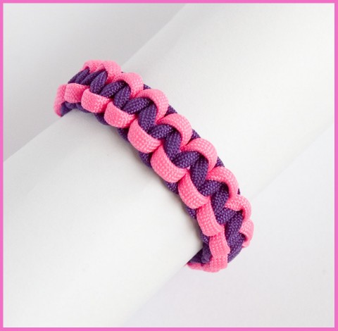 Růžovo fialový - paracord macramé náramek paracord 