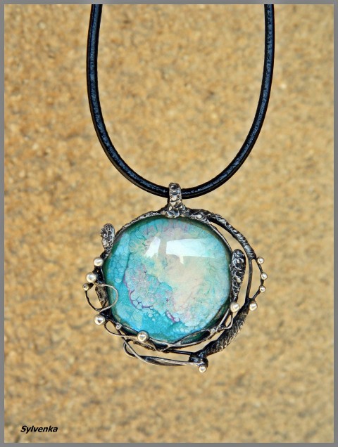 Mořská pěna. náhrdelník cínovaný šperk tiffani 