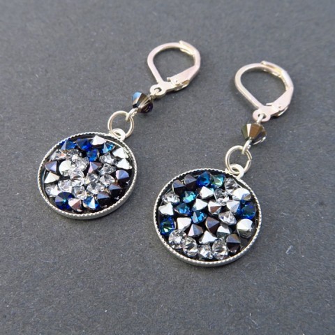 Náušnice Swarovski crystal SLEVA náušnice elegantní kapka křišťál swarovski křišťálová blue kapky ples večerní crystal bermuda bermuda blue valentnýn 