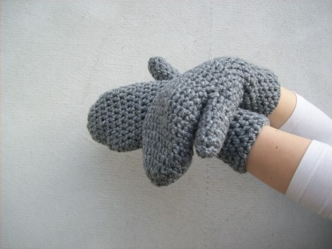 Rukavice - palčáky šedé zima rukavice palčáky 