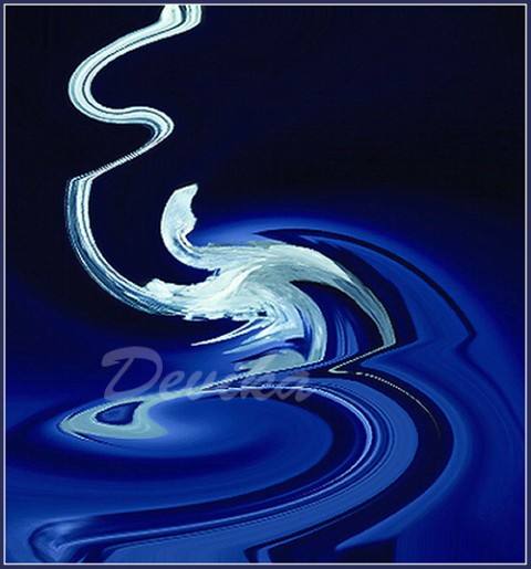 Džin džin abstrakce modrá 