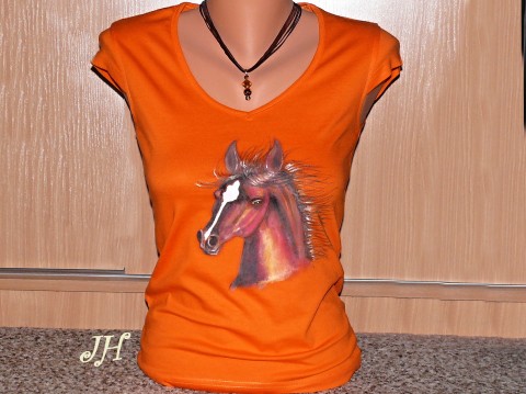 Malované tričko hlava koně malované tričko kůň 