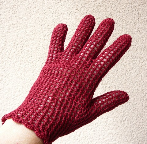háčkované rukavičky vintage retro sváteční modní doplněk rukaviky 