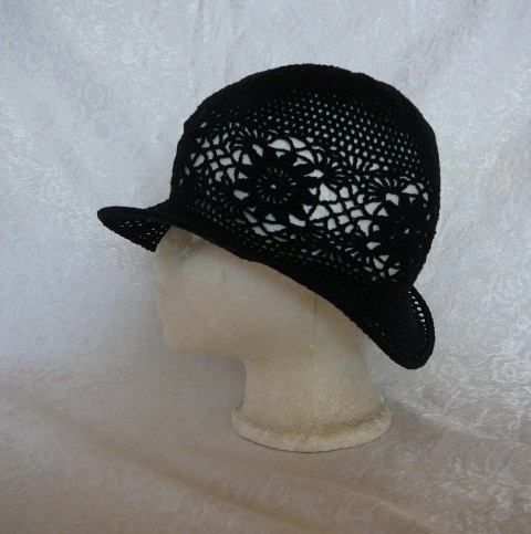 letní klobouk háčkovaný klobouk černý klobouk letní klobouk 