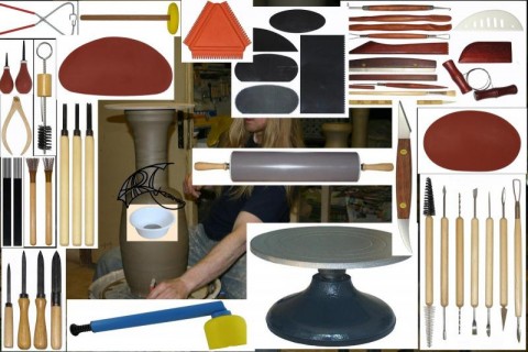 sestava nástrojů pro začátek keramika nástroje 