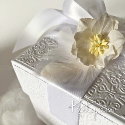 KRABIČKA/svatební na peníze bílá dárek box krabička svatba peníze novomanželům 