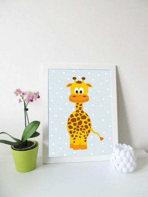 Veselá zvířátka - žirafka (A3) žirafa zvíře dětský žlutá veselý roztomilý 