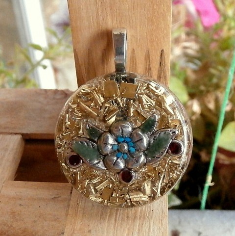 Orgonit *Kvítek*, Avanturínový šperk křišťál minerály energie drahé kameny osobní orgonit stones.luxusní pendant 