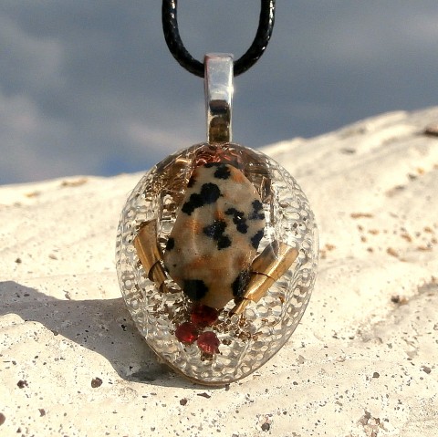 Orgonit *Jaspis Dalmatin* šperk křišťál minerály energie drahé kameny osobní orgonit stones.luxusní pendant 
