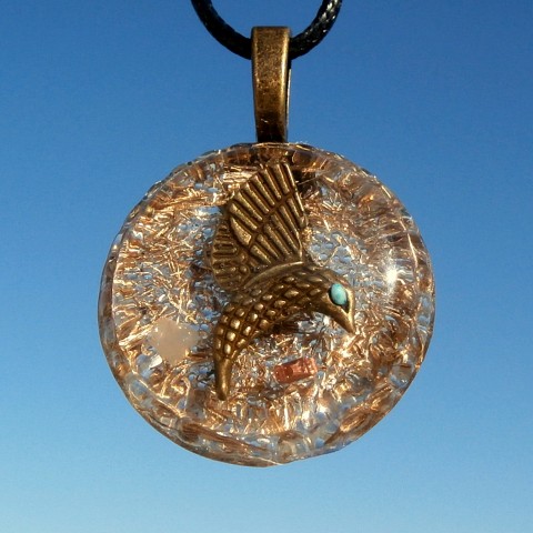 ORGONIT *Kolibřík* symbol radosti 3 šperk křišťál minerály energie drahé kameny osobní orgonit stones.luxusní pendant 