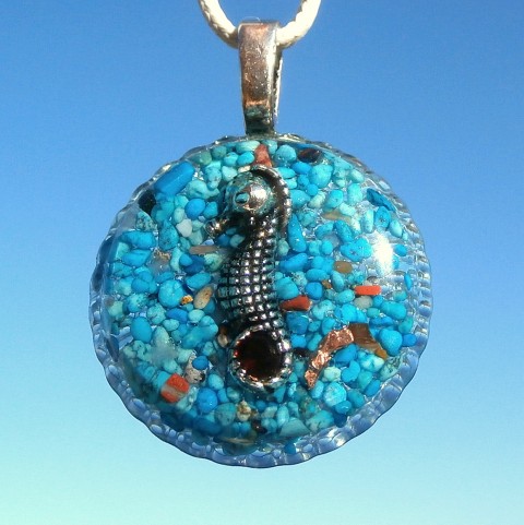 ORGONIT *Mořský koník*, 2 šperk křišťál minerály energie drahé kameny osobní orgonit stones.luxusní pendant 