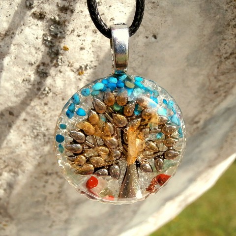 ORGONIT *Citrínový strom života* šperk křišťál minerály energie tyrkenit drahé kameny osobní orgonit stones.luxusní pendant 