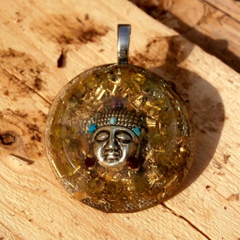 Orgonit *Budha* šperk křišťál minerály energie tyrkenit drahé kameny osobní orgonit stones.luxusní pendant 
