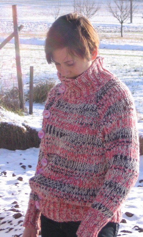 Pletená bundička originální pletený svetr bunda 