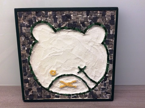 Mozaika - medvěd mozaika medvěd mramor umění sout 