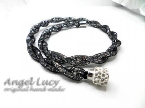 Třpytivý náhrdelník - černá náhrdelník elegantní černá elegance třpyt krystal třpytivý black 