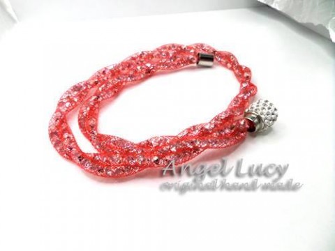 Třpytivý náhrdelník - červená červená náhrdelník elegantní elegance třpyt krystal krev třpytivý red dragon 