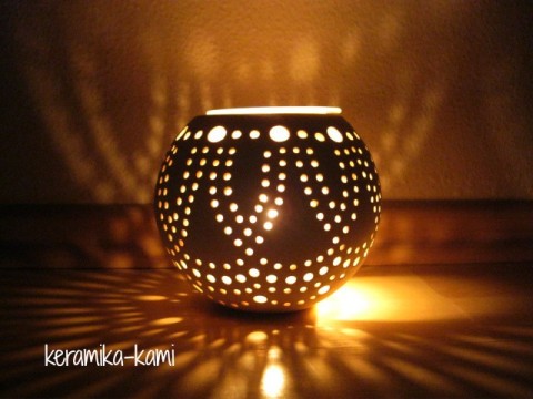 Aromalampa- Mandala Radost dárek keramika svícen svíčka aromalampa svatební dárkové 