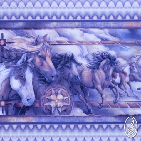 Látkový panel s koňmi kůň fialová koně modrofialová panel panel s koňmi 