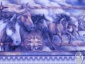 Látkový panel s koňmi