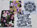 Set bavlněných panelů-květy a vzory