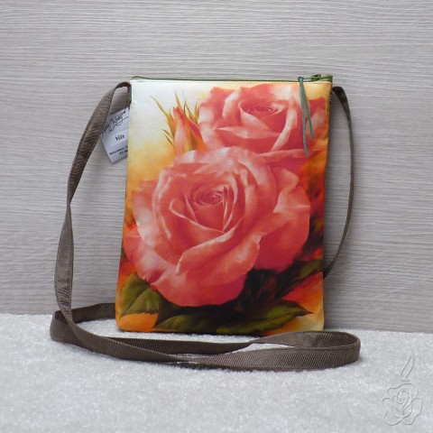 Menší kabelka s růží růže crossbody barevná kabelka kabelka s růží 