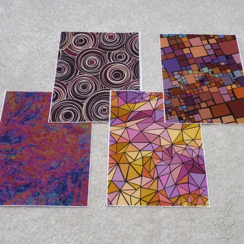 Set bavlněných panelů hnědo-fialová hnědá vínová bavlněné panely vzorovaná látka látkové panely látka na patchwork 