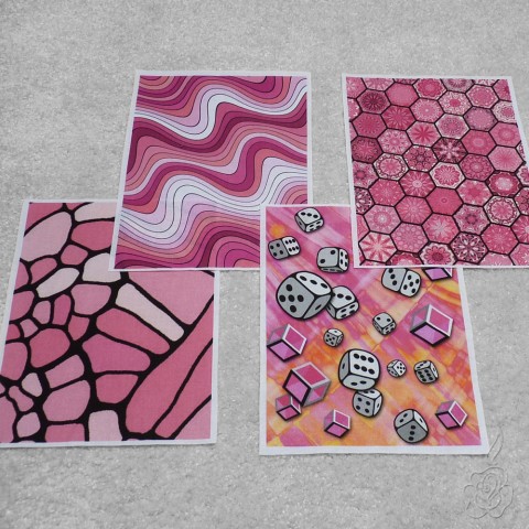 Set bavlněných panelů - růžová růžová bavlněné panely vzorovaná látka látkové panely látka na patchwork 