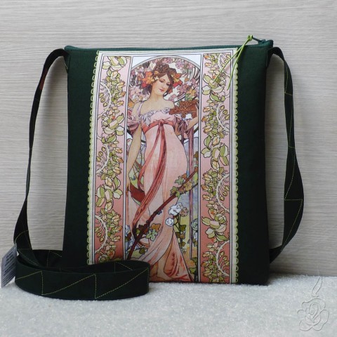 Taška Alfons Mucha - Moët & Chandon secese barevná taška alfons mucha barevná kabelka taška s muchou zelená kabelka látková kabelka crossbody kabelka 