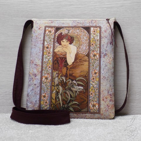 Kabelka Alfons Mucha - Smaragd mucha barevná kabelka kabelka s muchou látková kabelka crossbody kabelka 