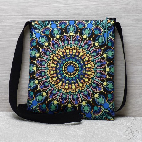 Barevná kabelka s mandalou Dot Art mandala barevná kabelka kabelka s mandalou látková kabelka crossbody kabelka 