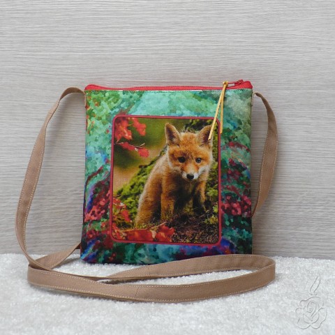 Menší barevná kabelka s lištičkou liška kabelka s obrázkem malá taštička barevná kabelka kabelka s liškou 