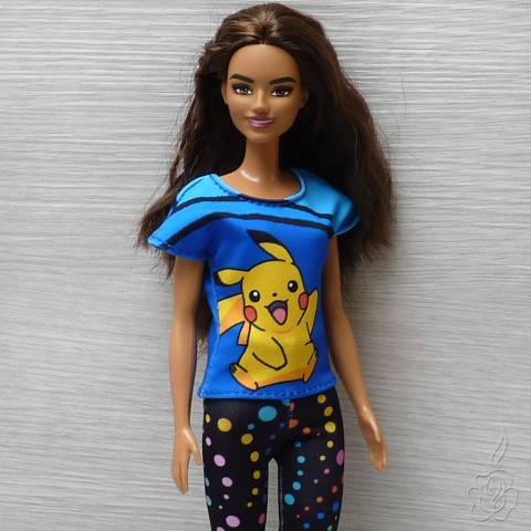 Tričko pikachu pro Barbie pikachu oblečky pro panenku tričko pro barbie 