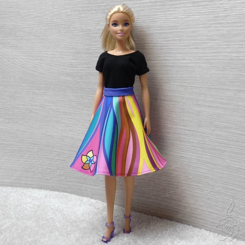 Sukně a tričko pro Barbie oblečky pro panenku sukně pro panenku sukně pro barbie neonové tričko pro barbie 