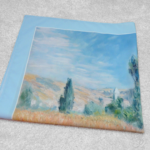 Šátek - Claude Monet monet látkový šátek barevný šátek jemný šátek šátek s obrazem 
