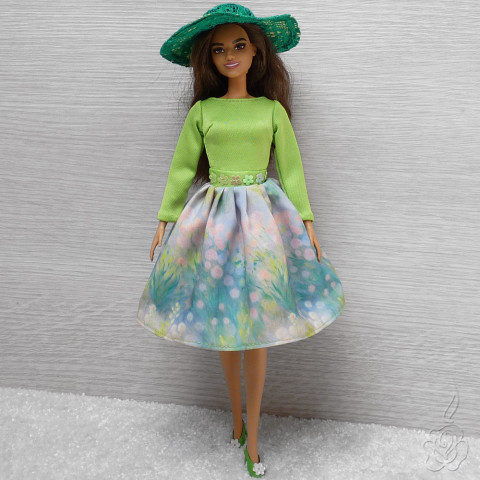 Zelené šatičky pro Barbie oblečky pro barbie šaty pro panenku oblečky pro panenku šaty pro barbie 